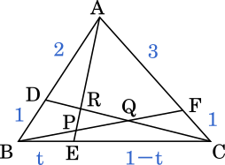 数a図形の性質 三角形内の内分点をチェバ メネラウスを使って求める 九州大 Mm参考書