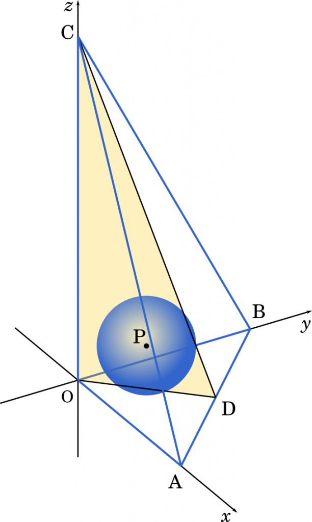 数iib点と直線の距離 正四面体でない四面体の内接球の半径を求める 九州大21理系第1問 Mm参考書